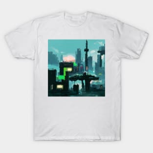 Cyberpunk City #Pixelart T-Shirt